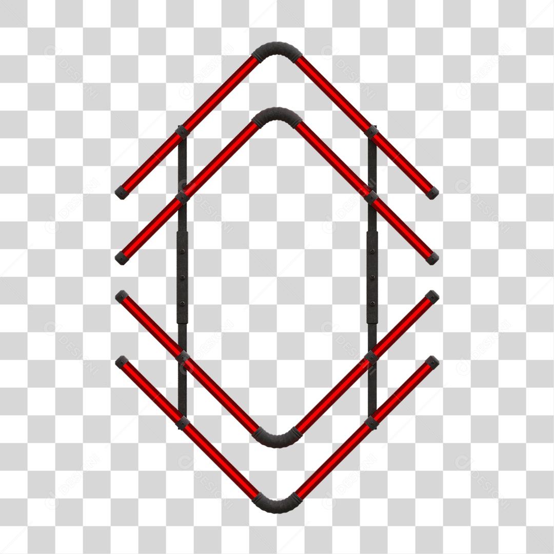 Painel de Setas Metálica com Neon PNG Transparente