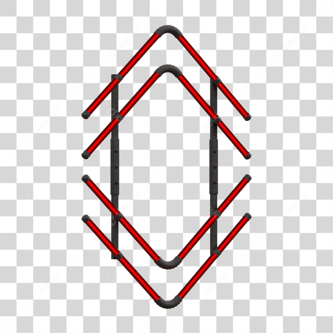 Painel de Setas Metálica com Neon PNG Transparente