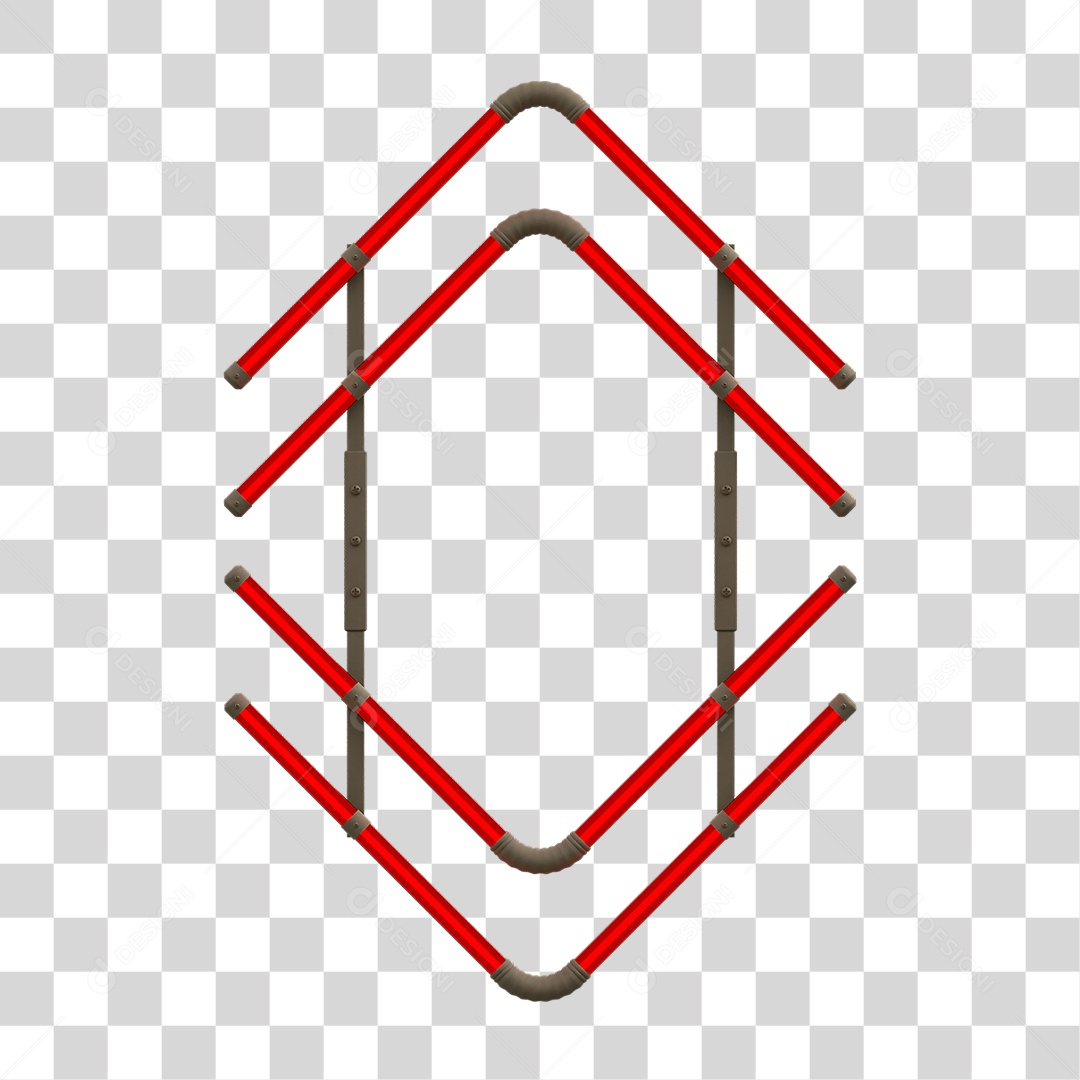 Painel de Setas Metálica com Neon PNG Transparente