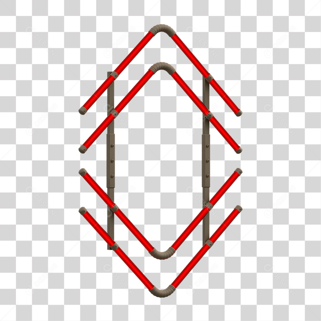 Painel de Setas Metálica com Neon PNG Transparente