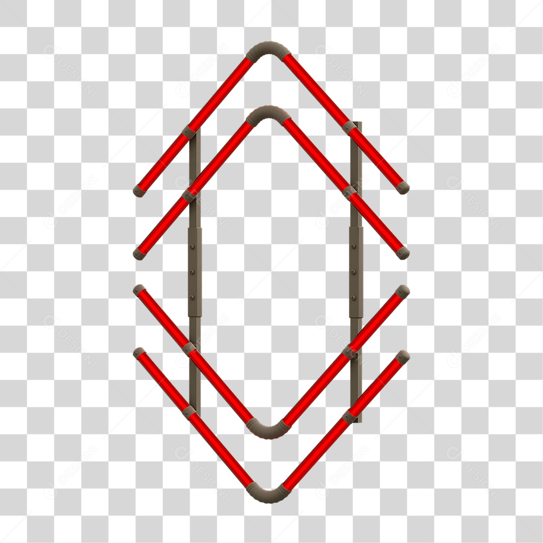 Painel de Setas Metálica com Neon PNG Transparente