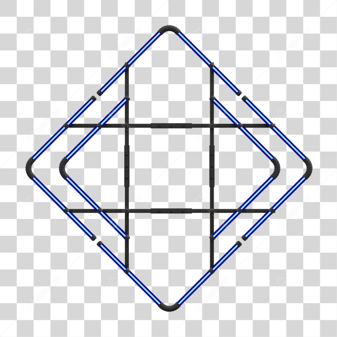 Painel de Setas Metálica com Neon PNG Transparente