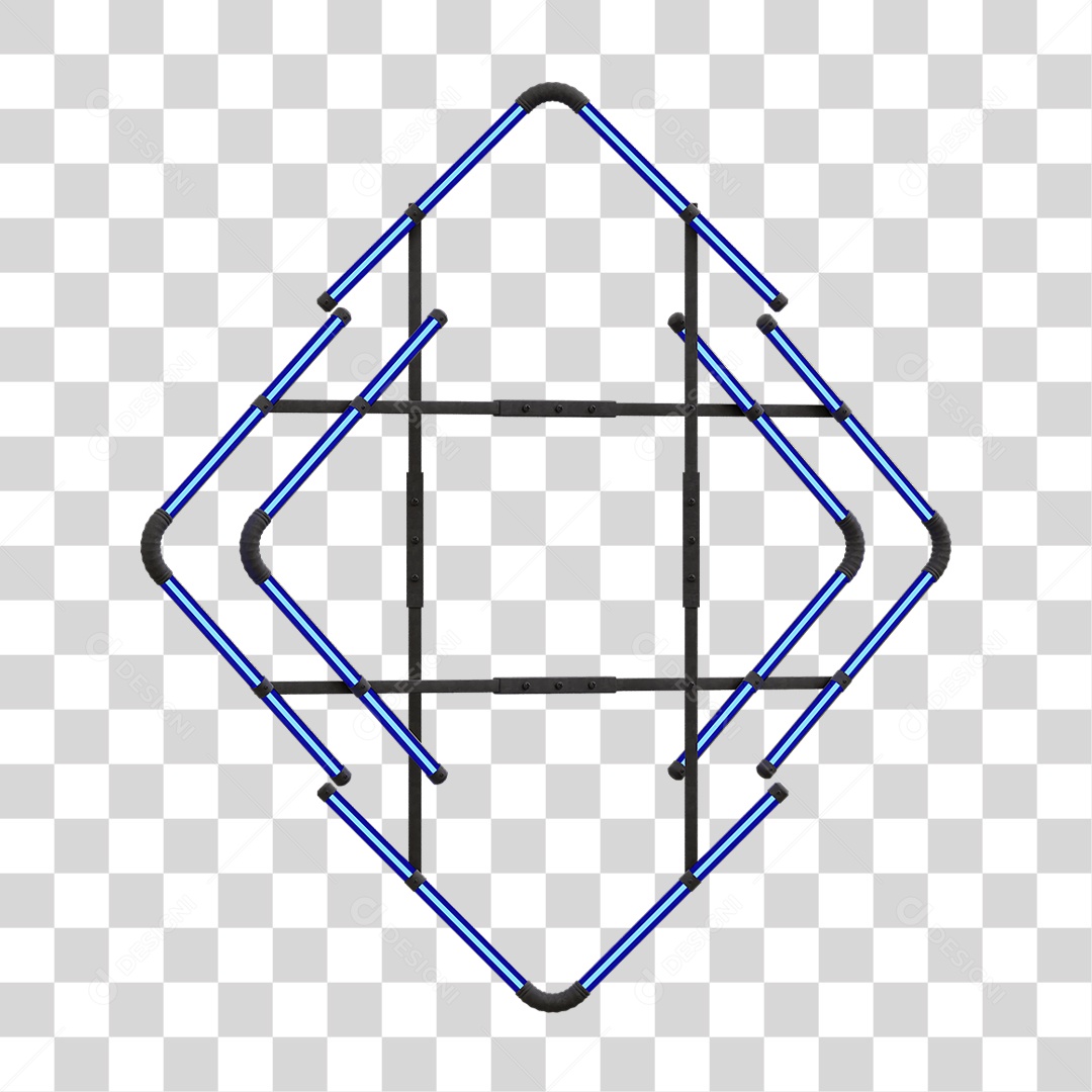 Painel de Setas Metálica com Neon PNG Transparente