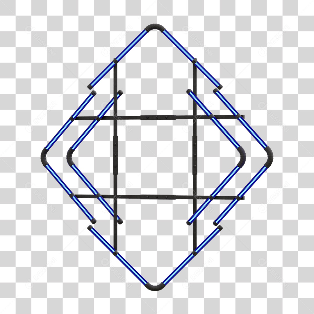 Painel de Setas Metálica com Neon PNG Transparente