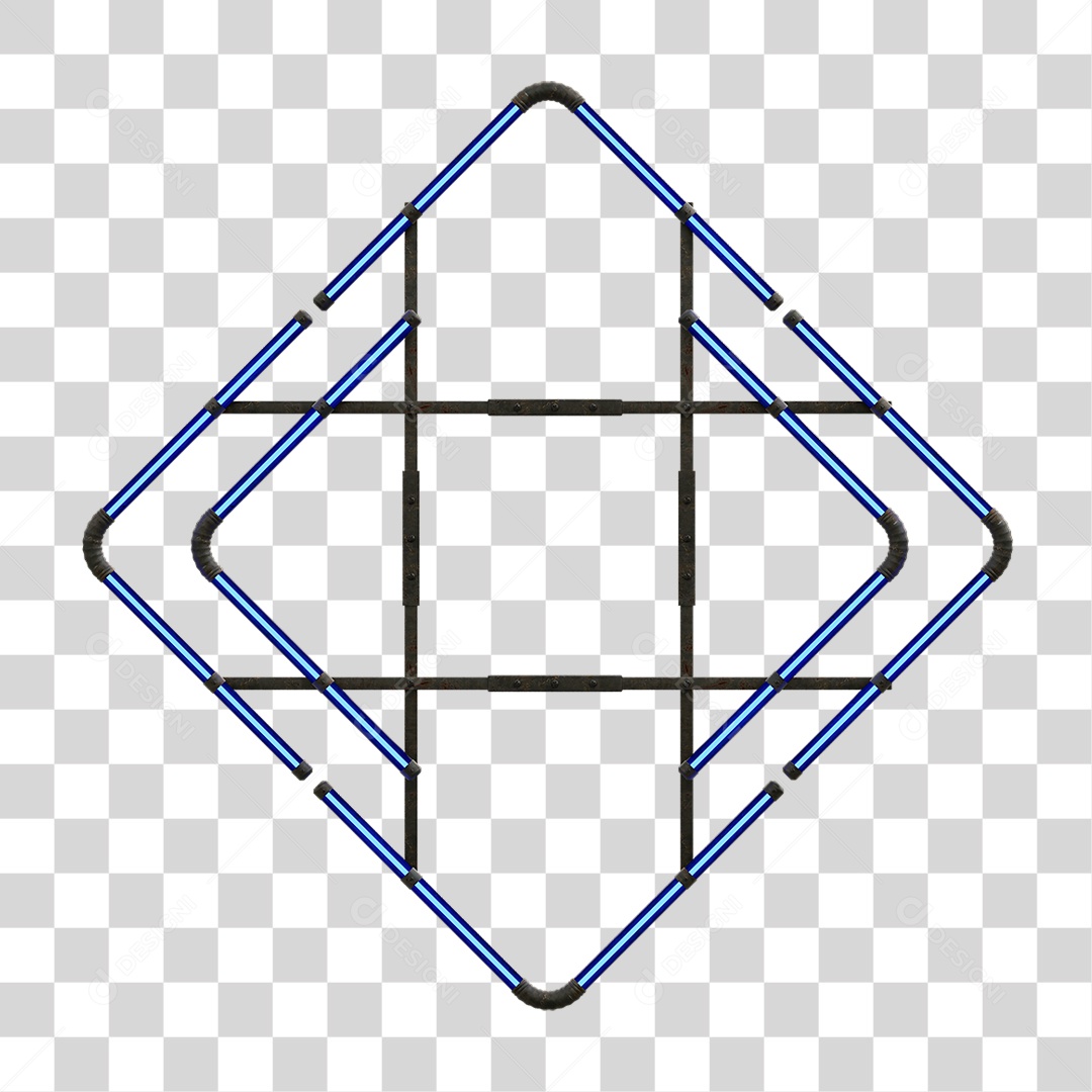 Painel de Setas Metálica com Neon PNG Transparente