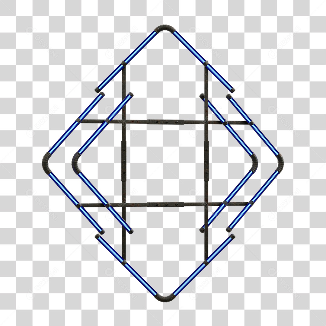 Painel de Setas Metálica com Neon PNG Transparente