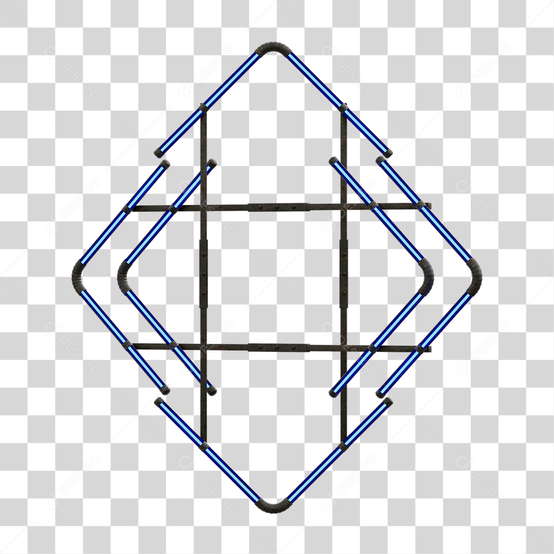 Painel de Setas Metálica com Neon PNG Transparente