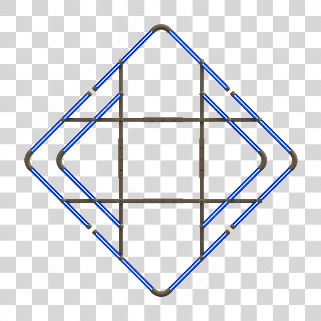 Painel de Setas Metálica com Neon PNG Transparente