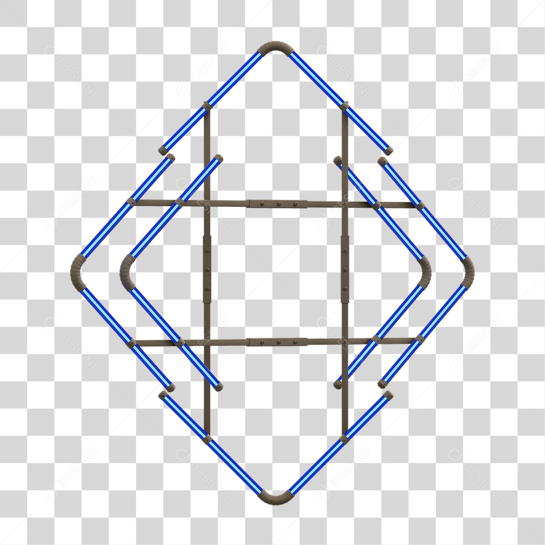 Painel de Setas Metálica com Neon PNG Transparente