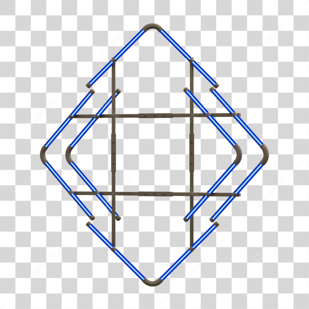 Painel de Setas Metálica com Neon PNG Transparente