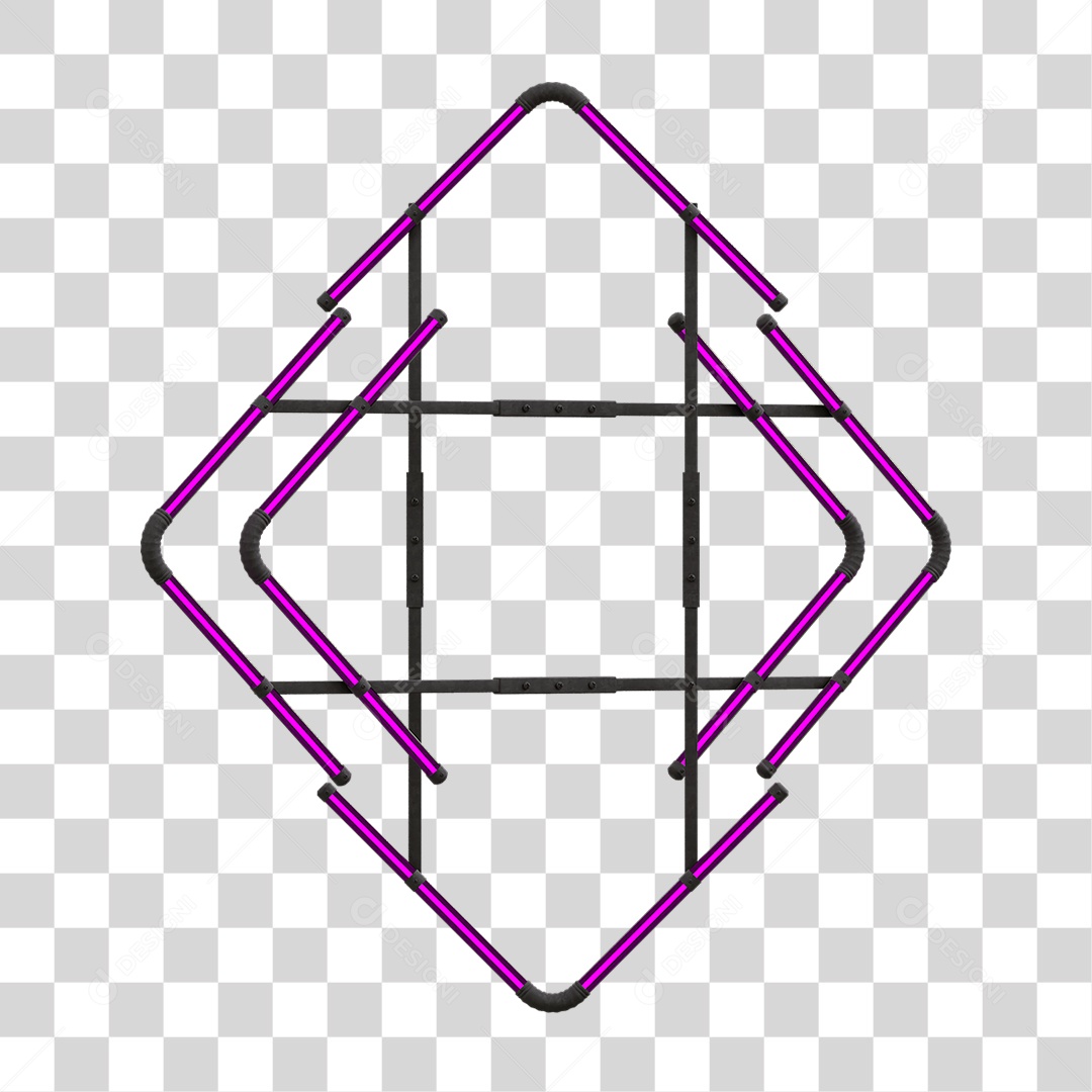 Painel de Setas Metálica com Neon PNG Transparente