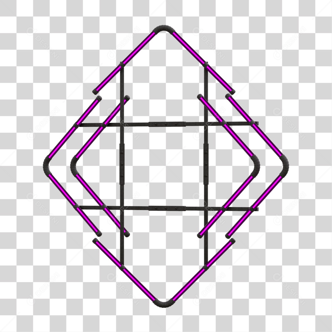 Painel de Setas Metálica com Neon PNG Transparente