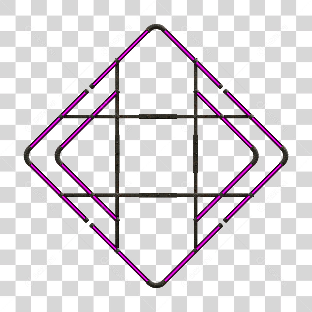 Painel de Setas Metálica com Neon PNG Transparente