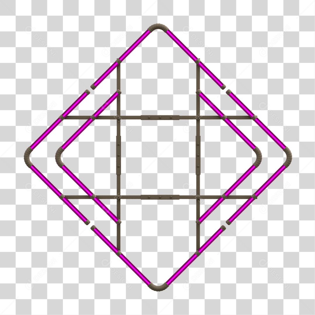 Painel de Setas Metálica com Neon PNG Transparente