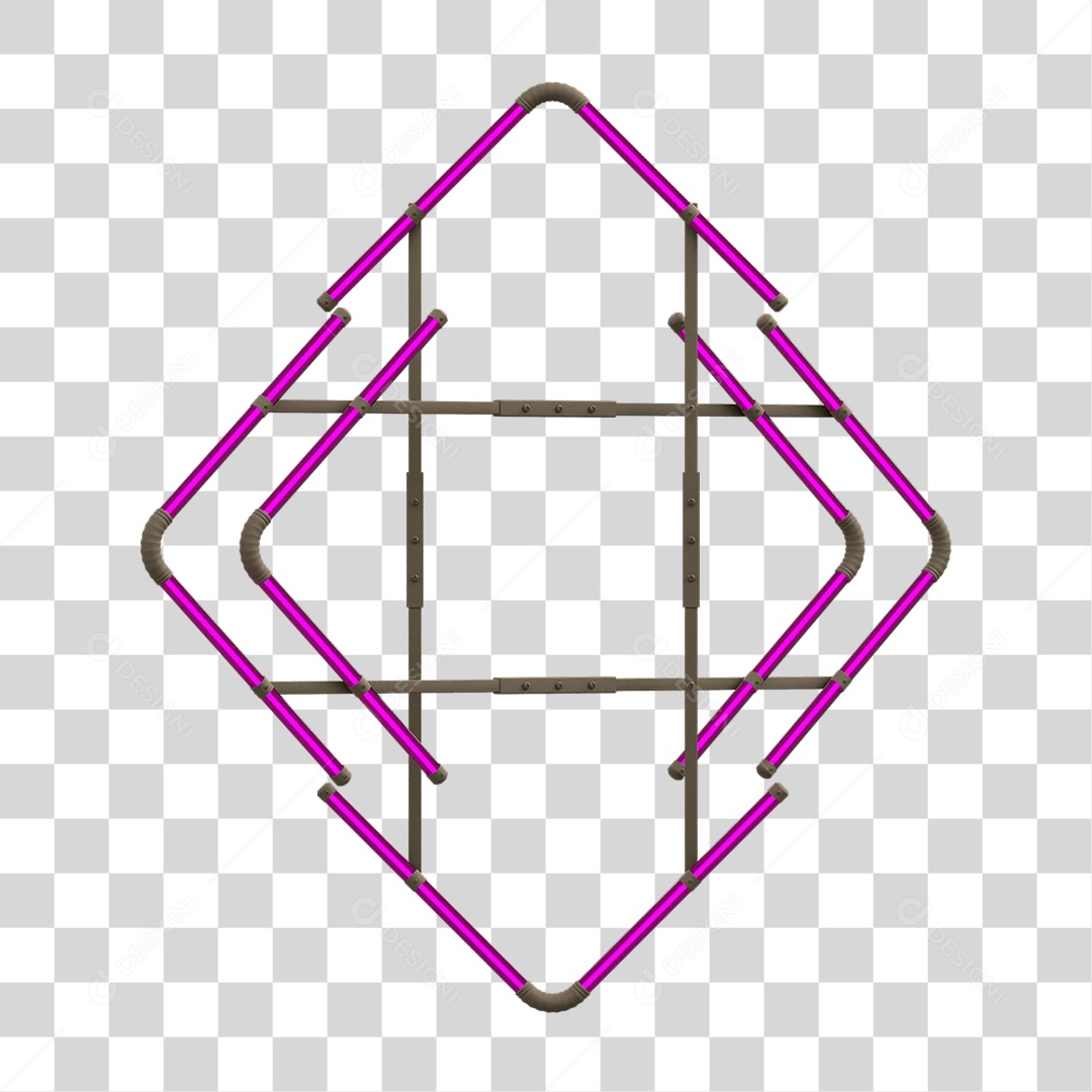 Painel de Setas Metálica com Neon PNG Transparente