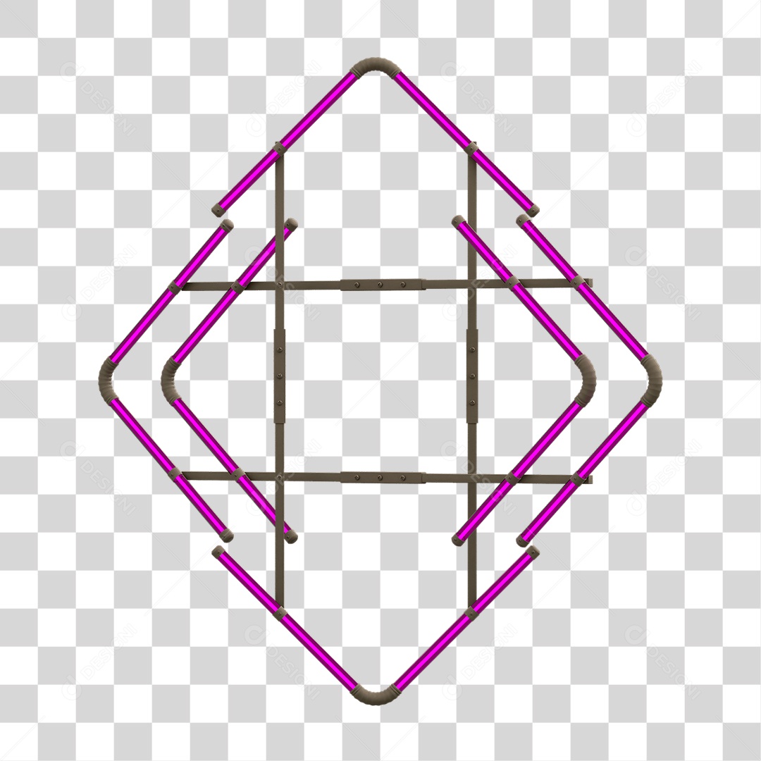 Painel de Setas Metálica com Neon PNG Transparente