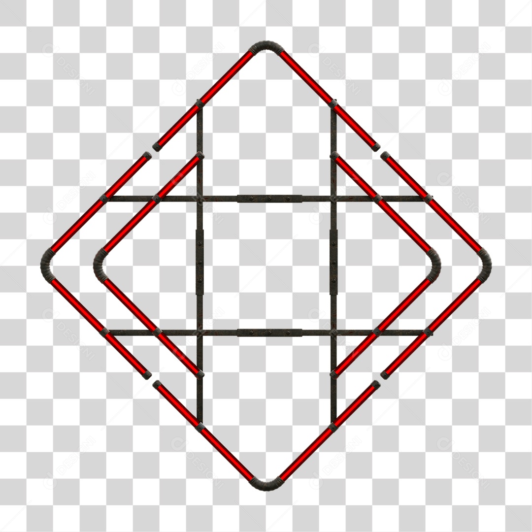 Painel de Setas Metálica com Neon PNG Transparente