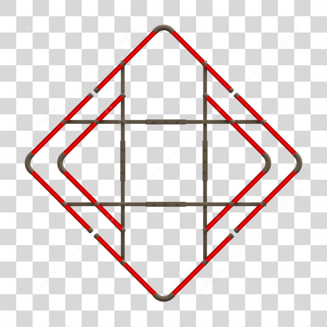 Painel de Setas Metálica com Neon PNG Transparente