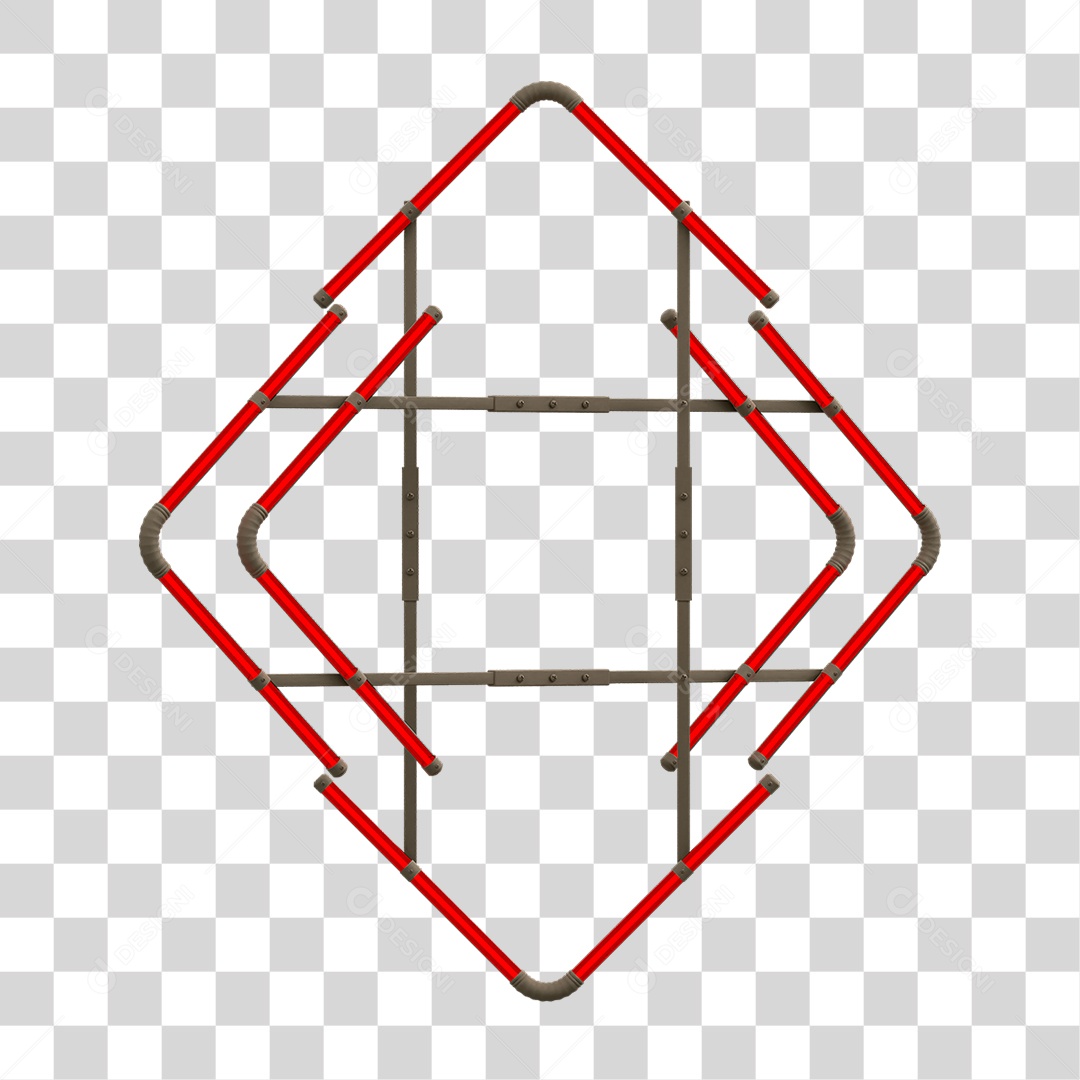 Painel de Setas Metálica com Neon PNG Transparente