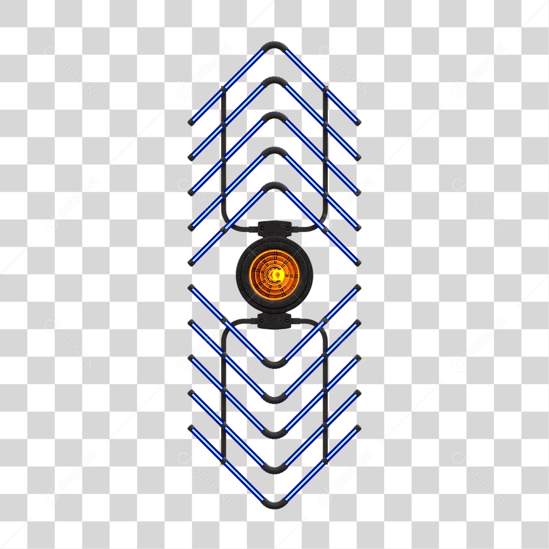 Painel de Setas Metálica com Neon Led PNG Transparente