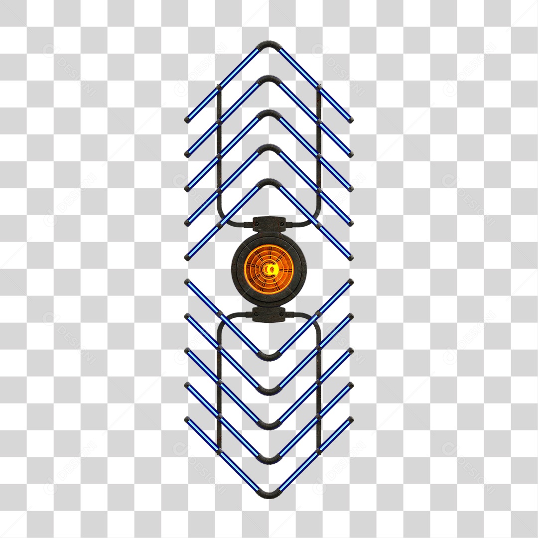 Painel de Setas Metálica com Neon Led PNG Transparente