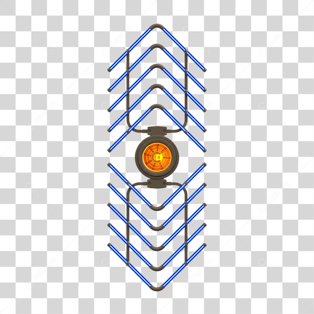 Painel de Setas Metálica com Neon Led PNG Transparente