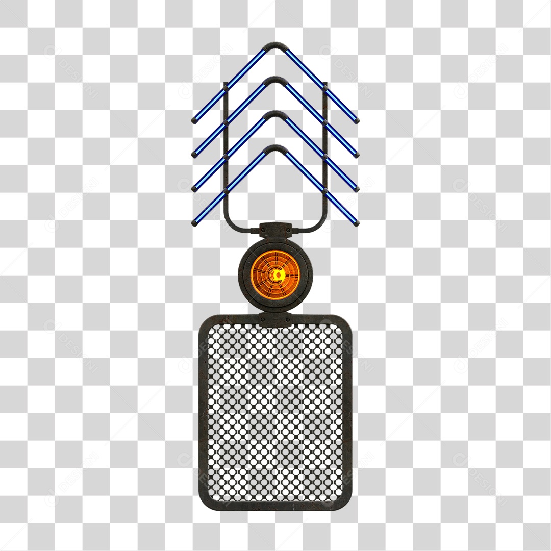 Painel de Setas Metálica com Neon Led PNG Transparente