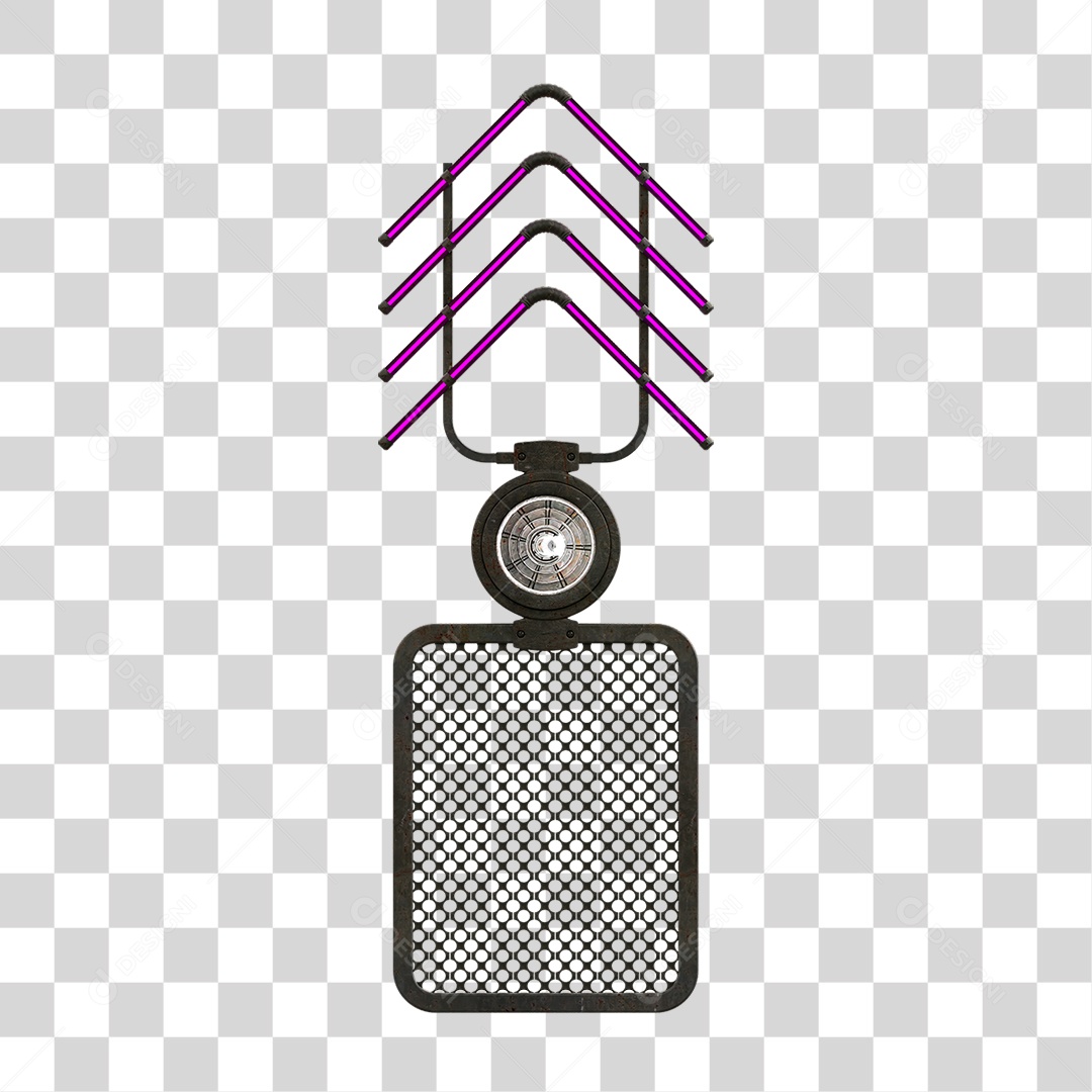 Painel de Setas Metálica com Neon Led PNG Transparente