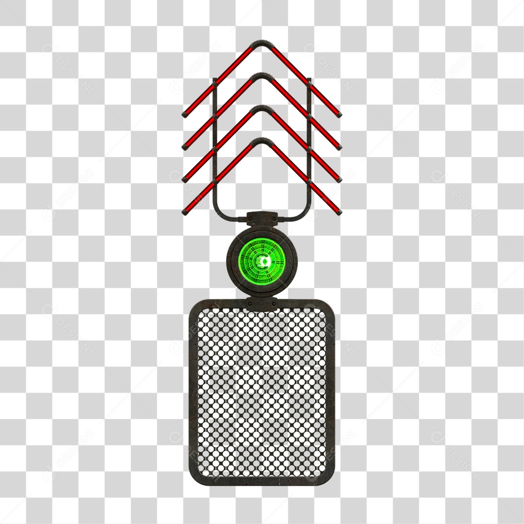 Painel de Setas Metálica com Neon Led PNG Transparente