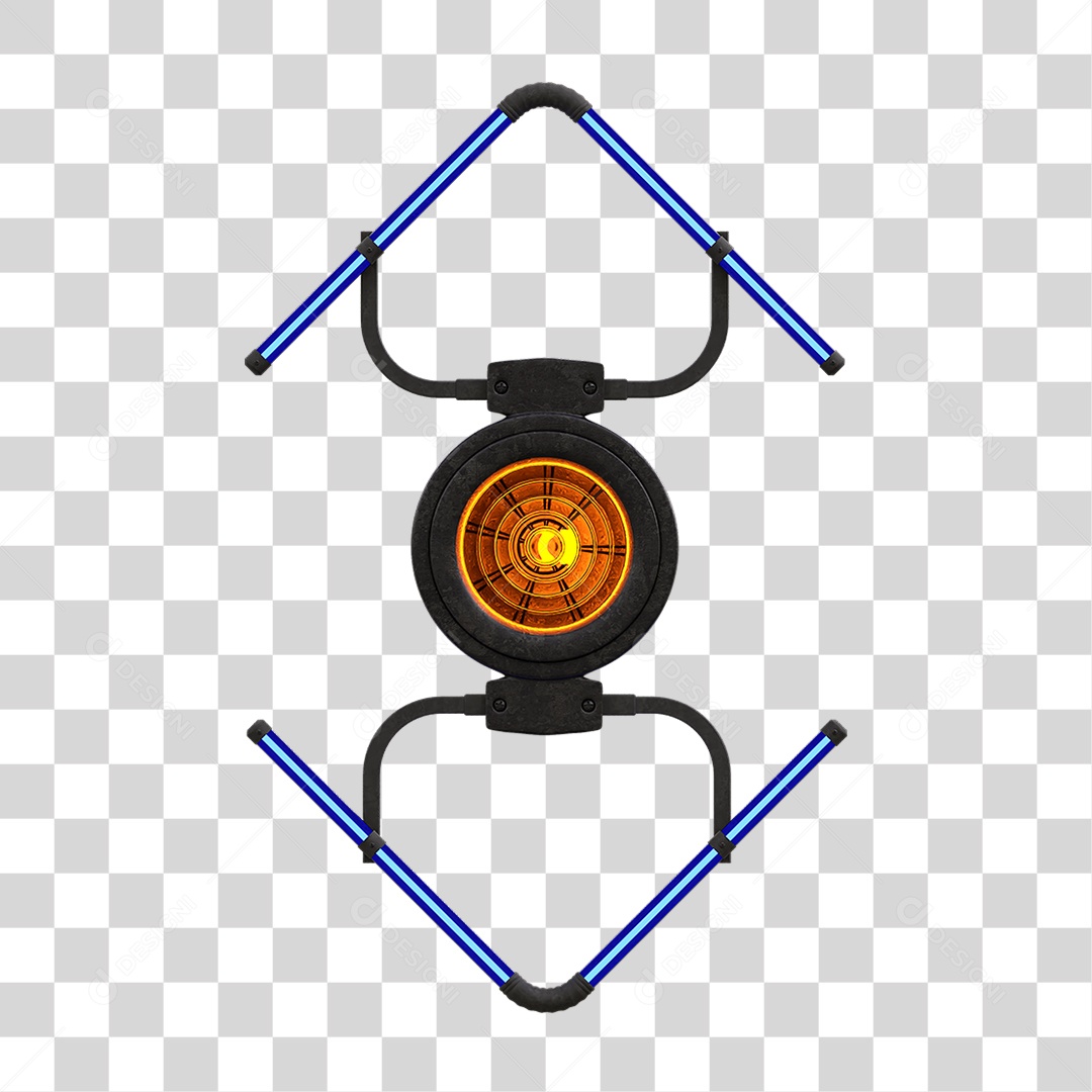 Painel de Setas Metálica com Neon Led PNG Transparente