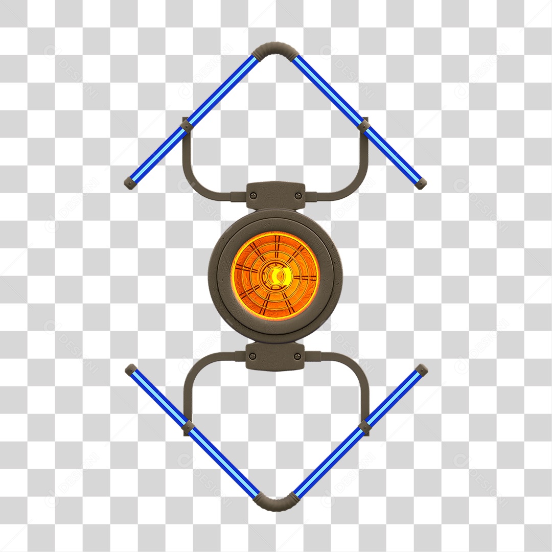 Painel de Setas Metálica com Neon Led PNG Transparente