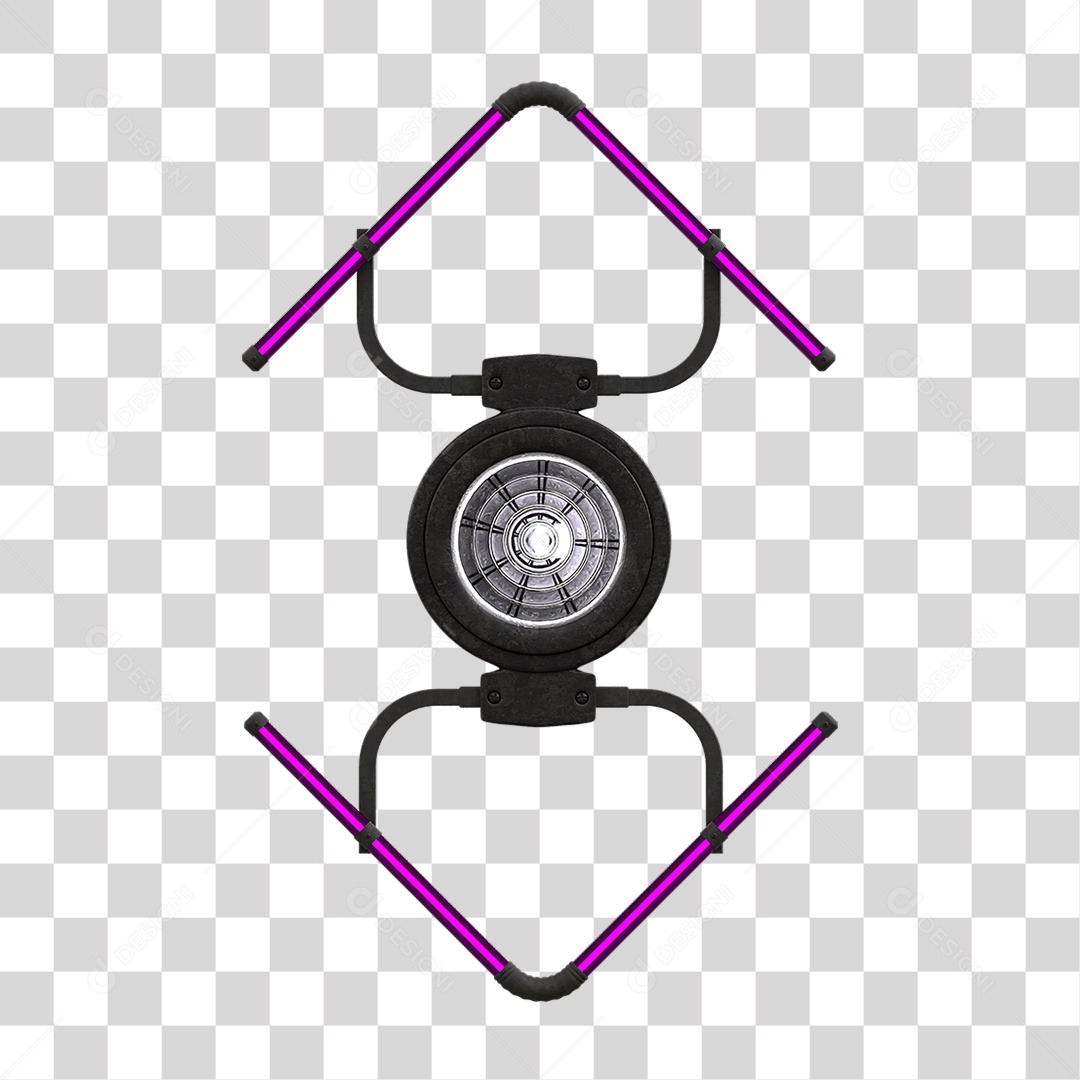 Painel de Setas Metálica com Neon Led PNG Transparente