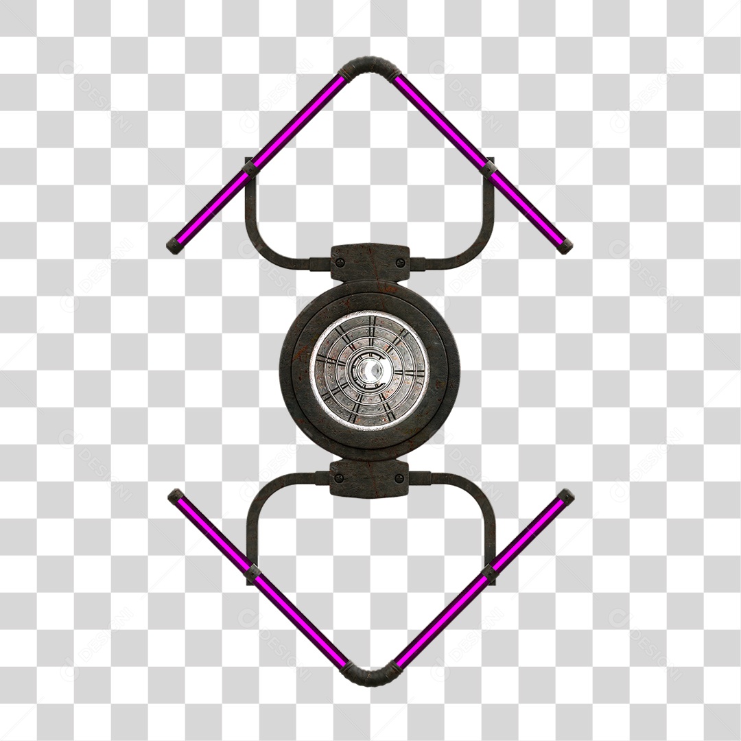 Painel de Setas Metálica com Neon Led PNG Transparente