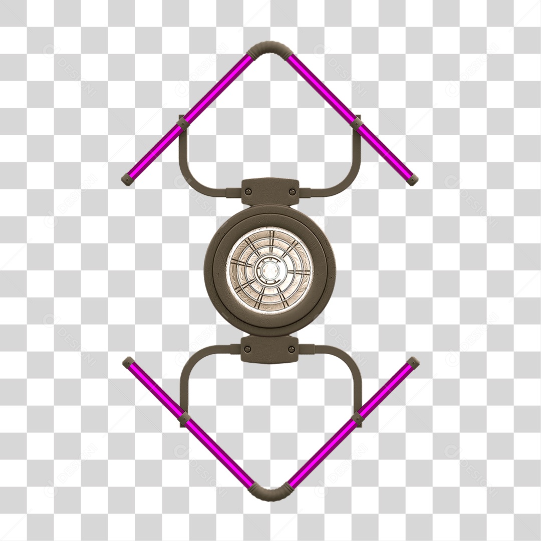 Painel de Setas Metálica com Neon Led PNG Transparente