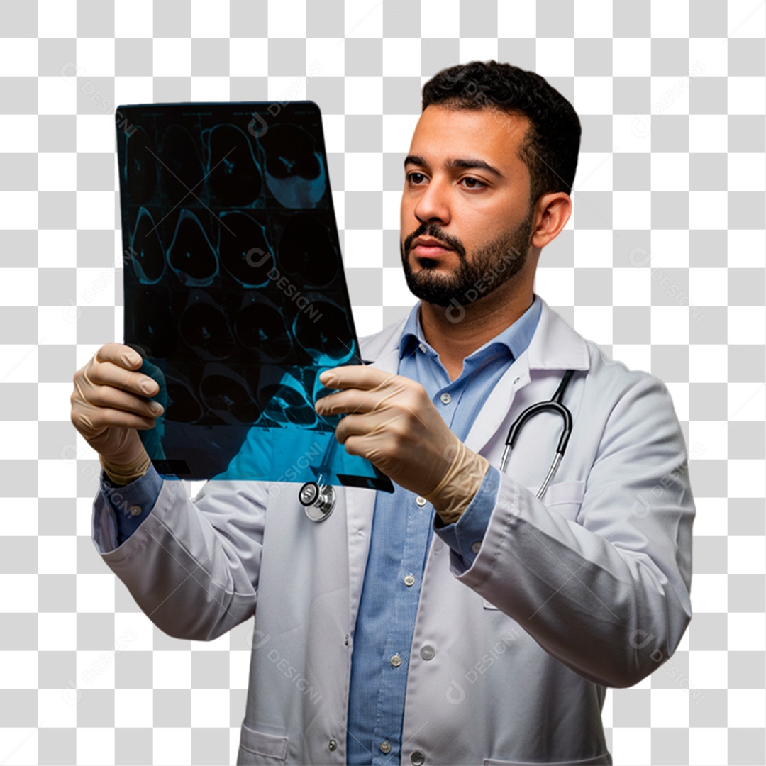 Médico Segurando Exame PNG Transparente