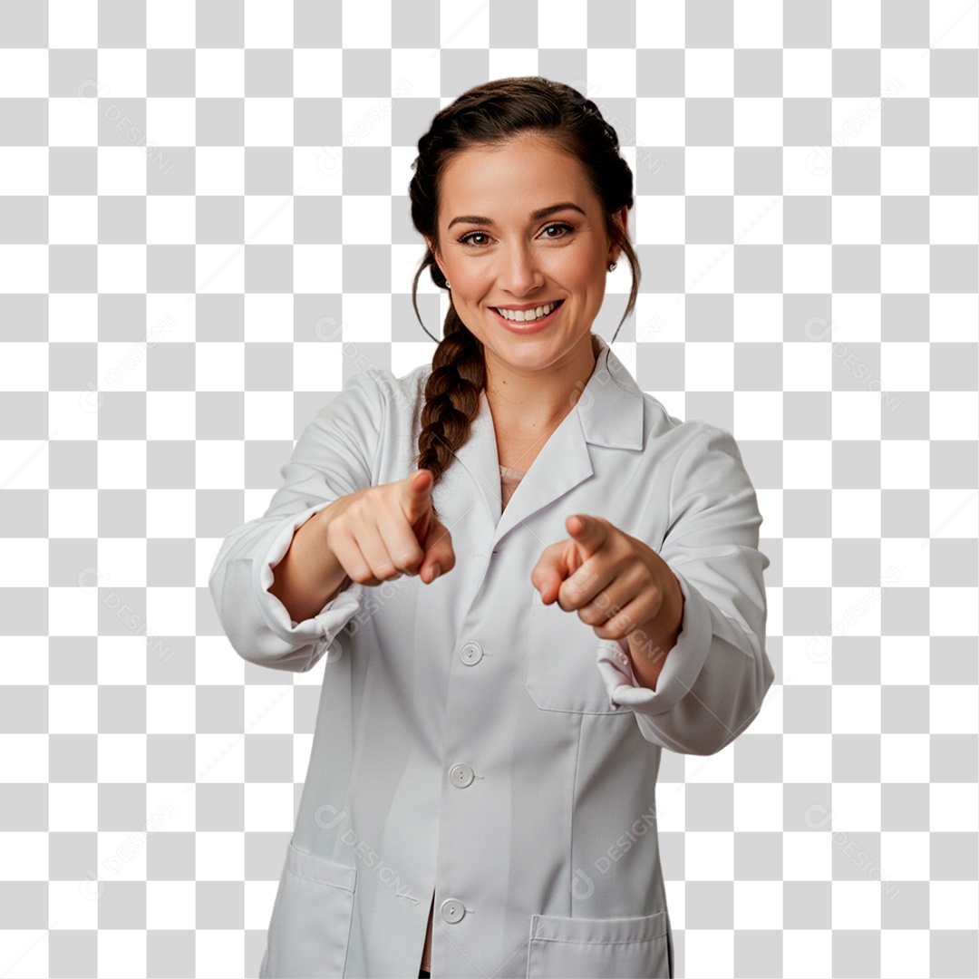 Médica de Jaleco Branco PNG Transparente