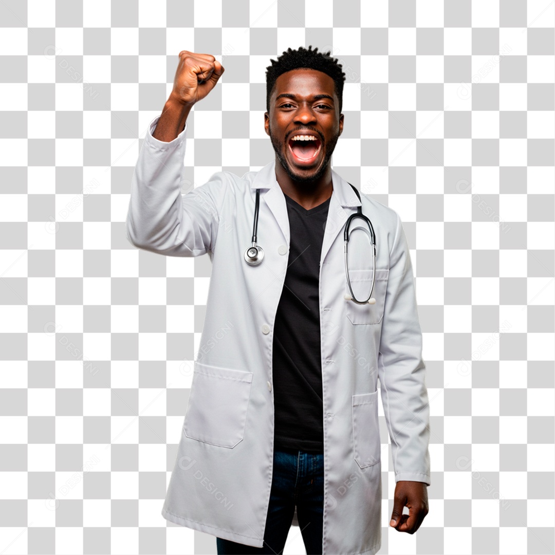 Médico de Jaleco Branco PNG Transparente