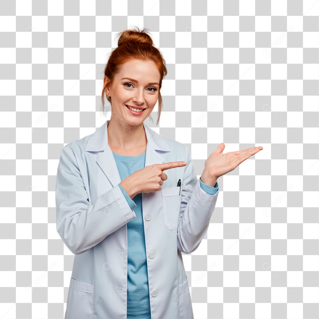 Médica de Jaleco Branco PNG Transparente