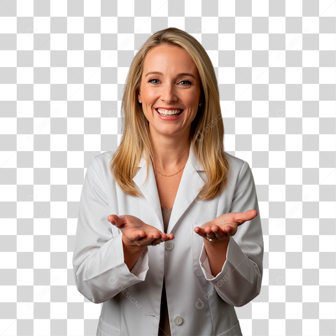 Médica de Jaleco Branco PNG Transparente