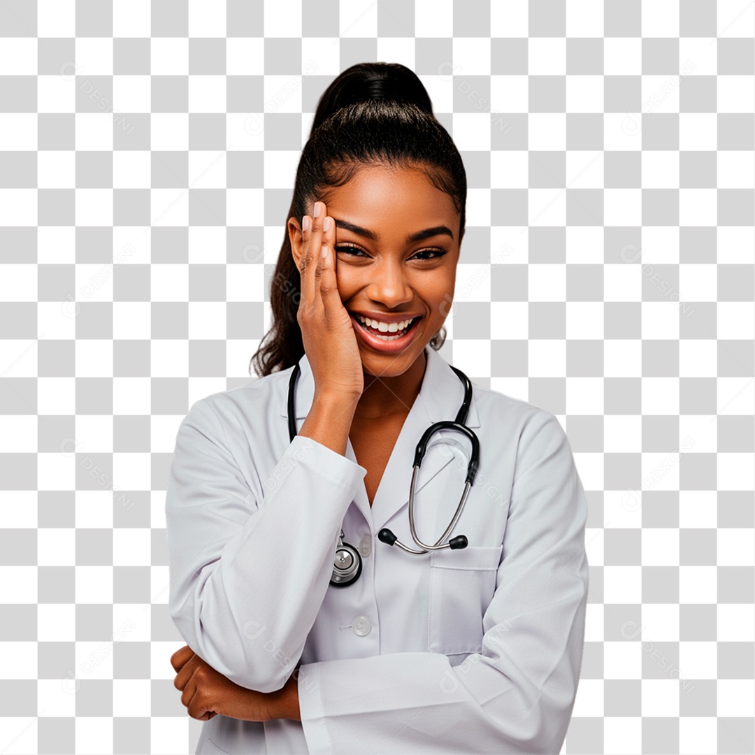 Médica de Jaleco Branco PNG Transparente