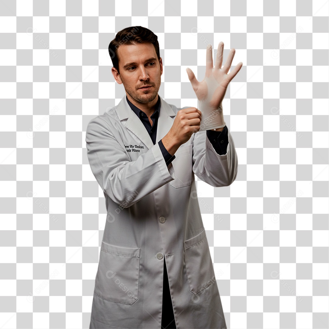 Médico Colocando Luvas PNG Transparente