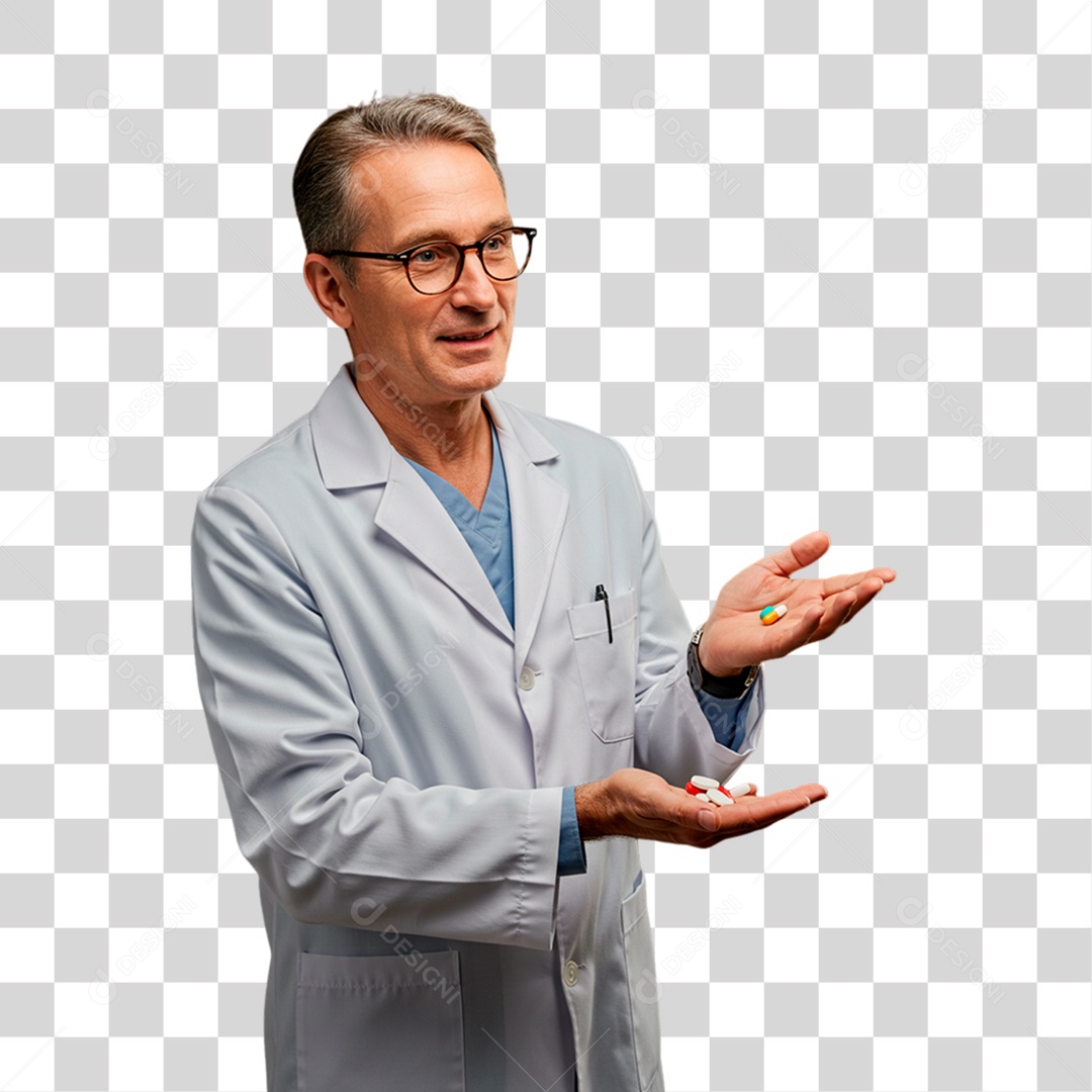 Médico de Jaleco Branco PNG Transparente