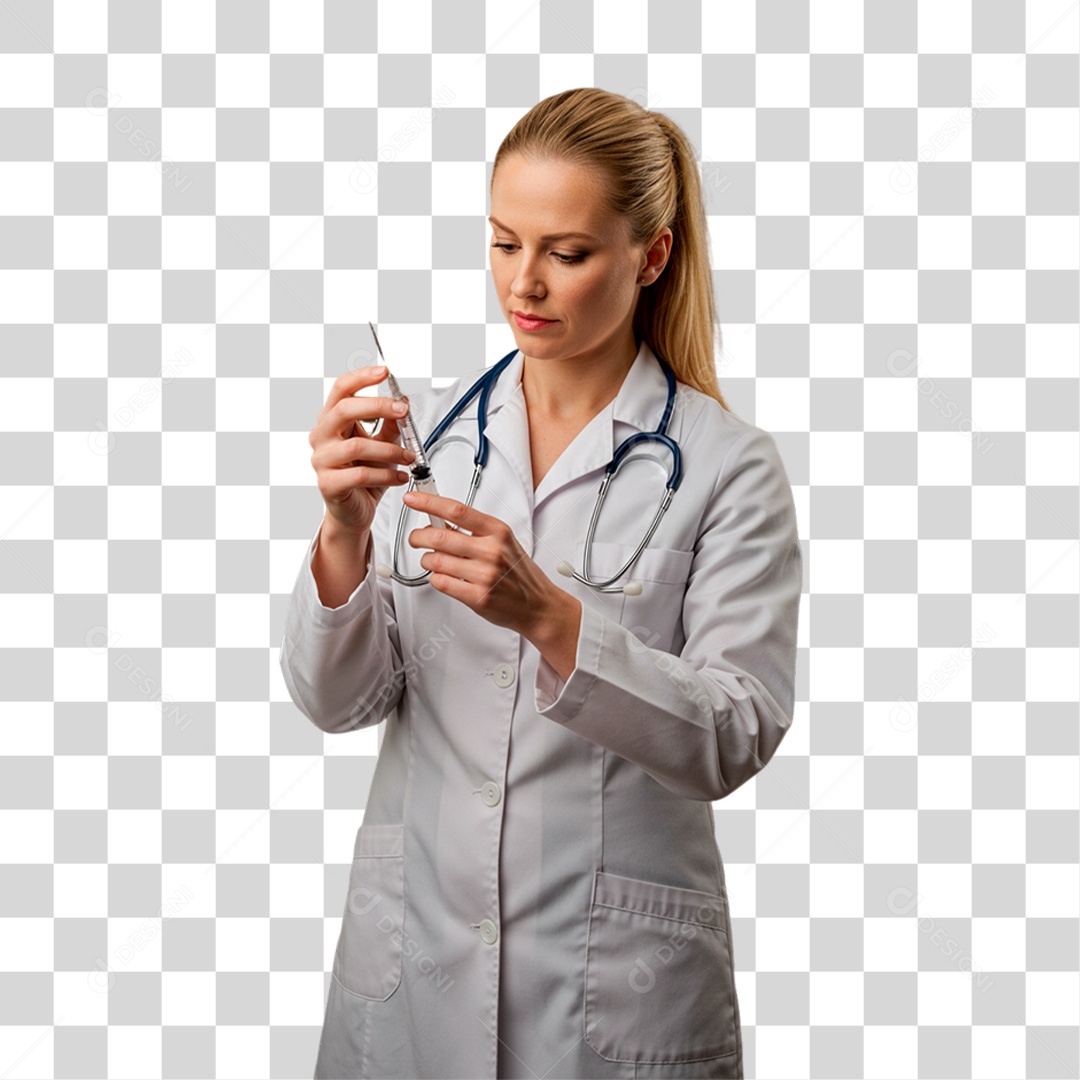 Médica Segurando Seringa PNG Transparente