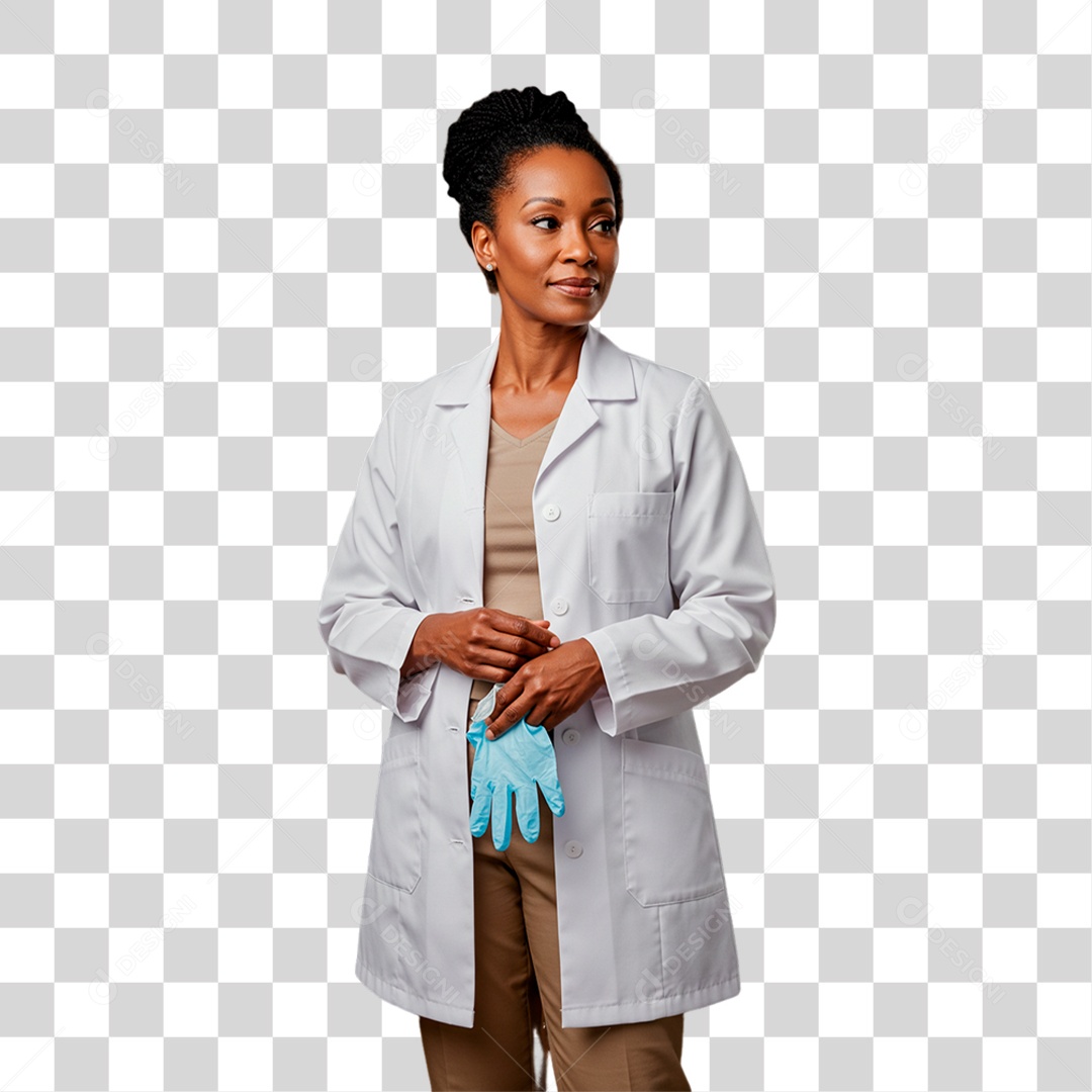 Médica Colocando Luvas PNG Transparente