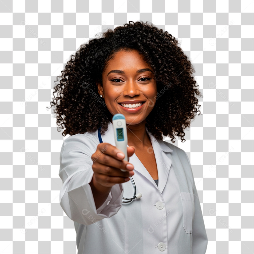 Médica Segurando Termômetro PNG Transparente