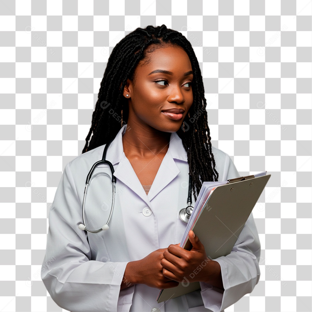 Médica com Prancheta PNG Transparente