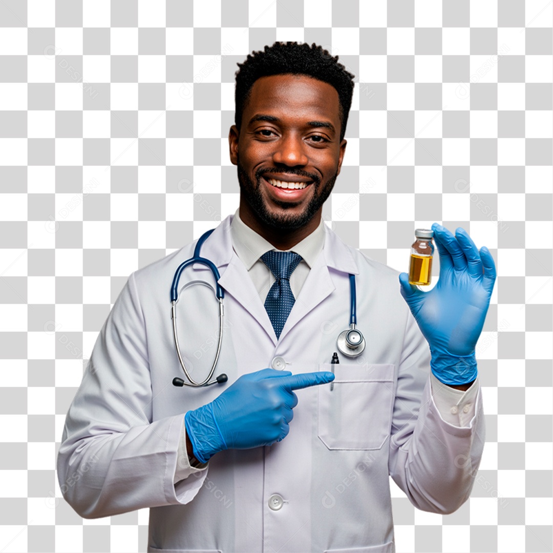 Médico Segurando Remédio PNG Transparente