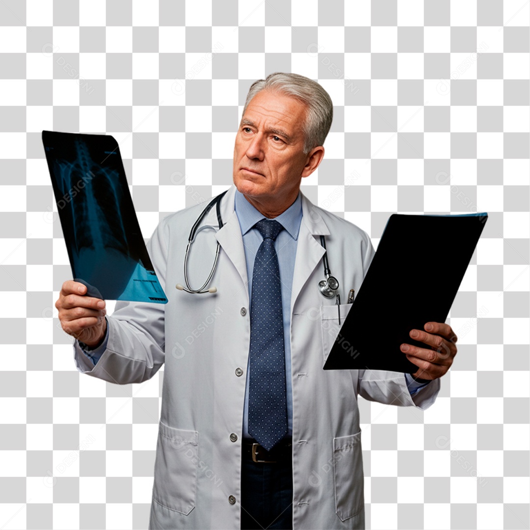 Médico Segurando Exame PNG Transparente