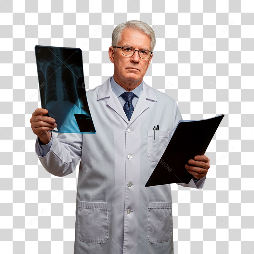 Médico Segurando Exame PNG Transparente
