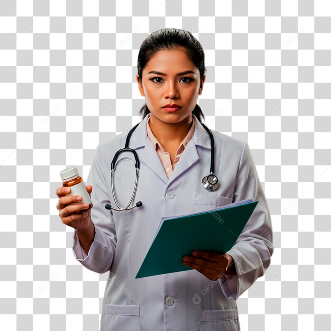 Médica com Prancheta PNG Transparente